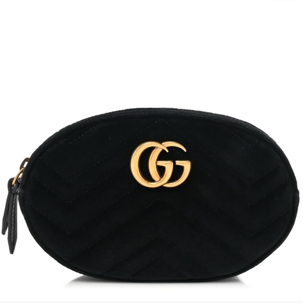 🔥 Gucci Velvet Matelasse GG Marmont Belt Bag